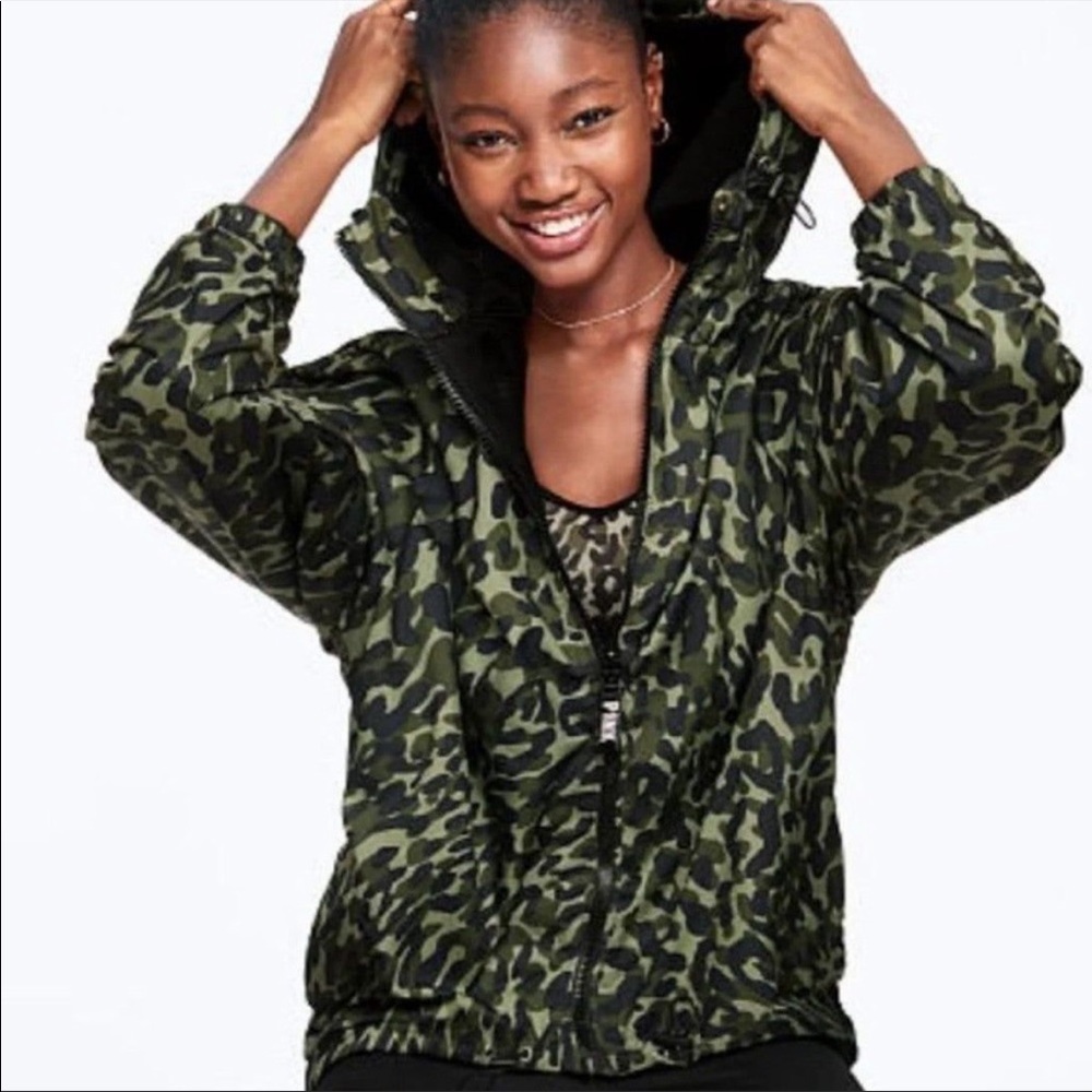 Victoria’s Secret PINK Camo Windbreaker/Rain Jacket